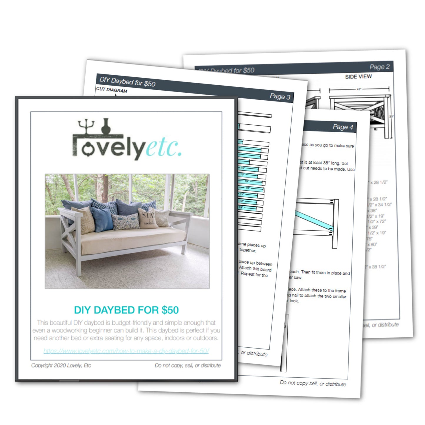 Twin Size Daybed Printable Build Plans